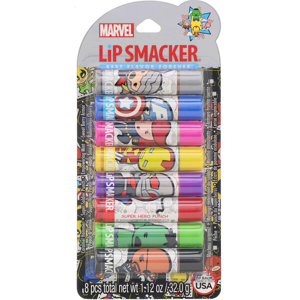 Marvel Avengers, Lip Balm, Party Pack, 8 Pieces