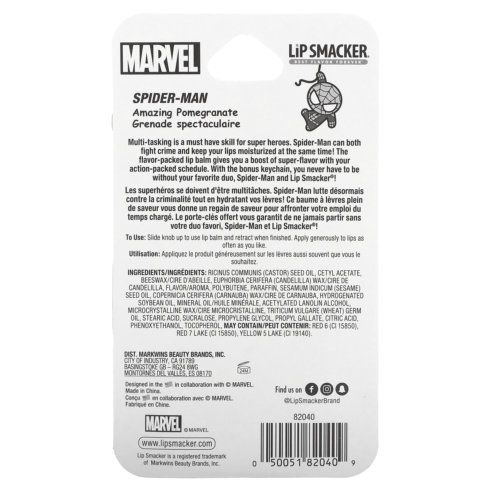 Marvel Spiderman, balsamo labbra, incredibile melograno, 0,14 once (4 g) - Foto 3 di 3