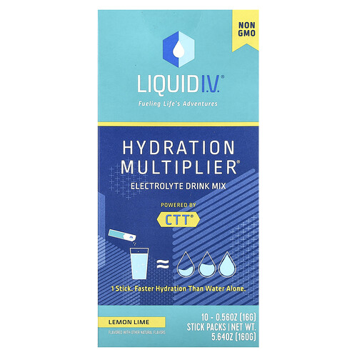 Liquid I.v. Hydration Multiplier®, Electrolyte Drink Mix, Lemon Lime, 10 Stick Packs, 0.56 oz (16 g) Each
