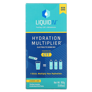 Liquid I.V., Hydration Multiplier, Electrolyte Drink Mix, Lemon Lime, Elektrolyt-Getränkemischung, Zitrone-Limette, 10 einzelne Stick Packs, je 16 g (0,56 oz.)
