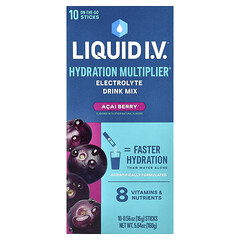 Hydration Multiplier®, суміш для напоїв із електролітами, ягоди асаї, 10 упаковок по 16 г (0,56 унції)