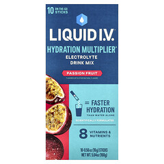 Hydration Multiplier®, суміш для напоїв із електролітами, маракуйя, 10 палички по 16 г (0,56 унції)