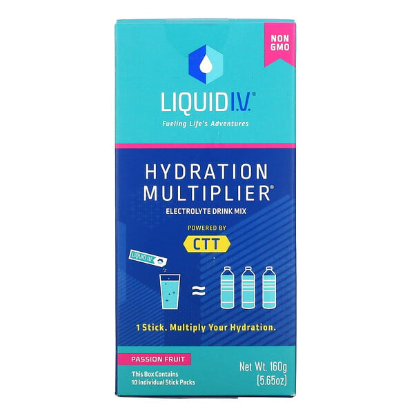 Liquid I.V.‏, Hydration Multiplier, Electrolyte Drink Mix, Passion Fruit, 10 Individual Stick Packs, 0.56 oz (16 g) Each