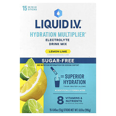 Hydration Multiplier®, суміш для напоїв із електролітами, лимон і лайм, без цукру, 15 шт. по 13 г