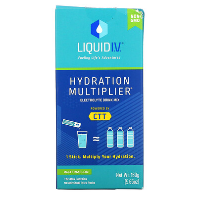 Liquid I.V. Hydration Multiplier смесь для приготовления напитков с электролитом арбуз 10 отдельных пакетиков по 16 г (0 56 унции)
