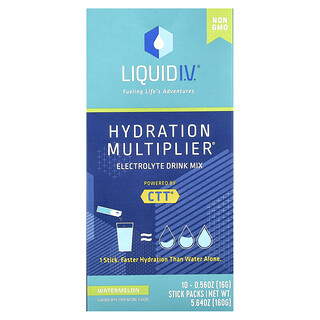 Liquid I.V., Hydratační multiplikátor®, nápojová směs elektrolytů, meloun, 10 jednoporcových balení, každé 16 g