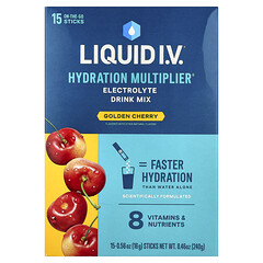 Hydration Multiplier®, суміш для напоїв із електролітами, золота вишня, 15 шт., по 16 г