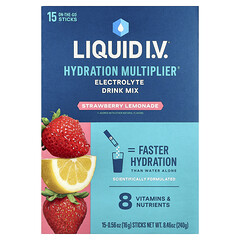Hydration Multiplier®, суміш для напоїв із електролітами, полуничний лимонад, 15 шт. по 16 г