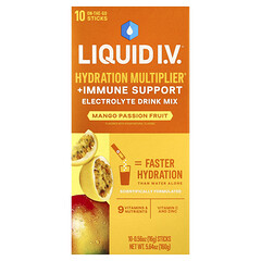 Hydration Multiplier®, добавка для підтримки імунітету, суміш для напоїв із електролітами, маракуйя манго, 10 палички по 16 г