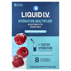 Hydration Multiplier®, суміш для напоїв із електролітами, арктична малина, 15 шт. по 16 г