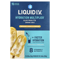 Hydration Multiplier®, суміш для напоїв із електролітами, апельсин і ваніль, 15 шт. по 16 г