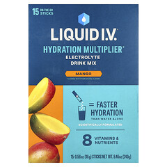 Hydration Multiplier®, суміш для напоїв із електролітами, манго, 15 шт., по 16 г