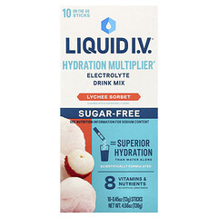 Hydration Multiplier®, суміш для напоїв із електролітами, сорбет із лічі, без цукру, 10 таблеток по 13 г