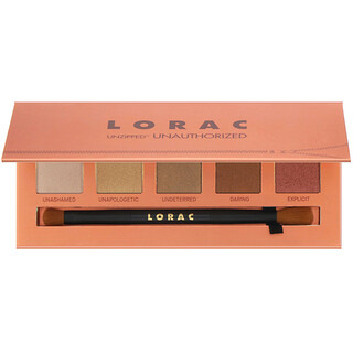 Lorac, Unzipped Unauthorized Eye Shadow Palette with Dual-Ended Brush, 0.37 oz (10.5 g)