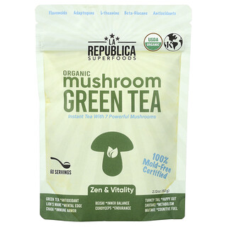 La Republica, Organic Mushroom Green Tea, Bio-Pilz-Grüner-Tee, 60 g (2,12 oz.)
