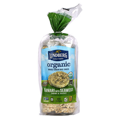 Lundberg Organic Whole Grain Rice Cakes, Tamari with Seaweed, 8.5 oz (241 g)