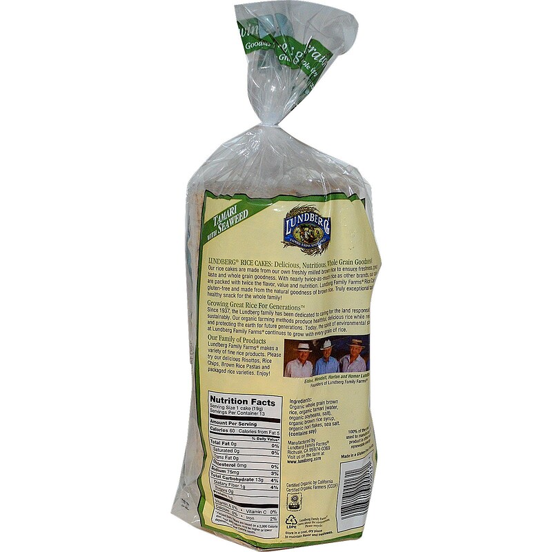 Lundberg, Tamari with Seaweed Organic Rice Cakes, 8.5 oz (241 g) iHerb