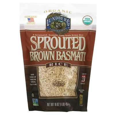Lundberg Sprouted Brown Basmati Rice, 16 oz (454 g)
