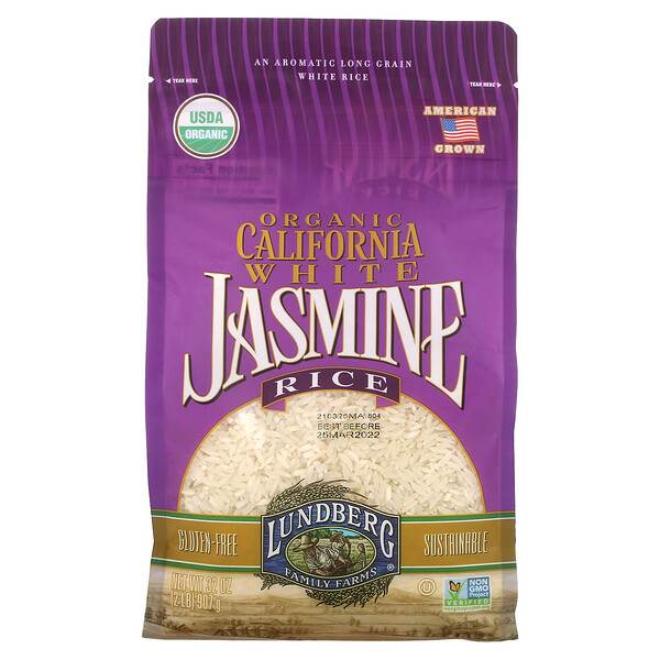 Organic California White Jasmine Rice, 32 oz (907 g)
