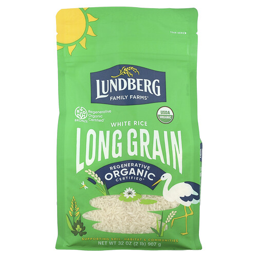 Lundberg Organic White Long Grain Rice, 32 oz (907 g)