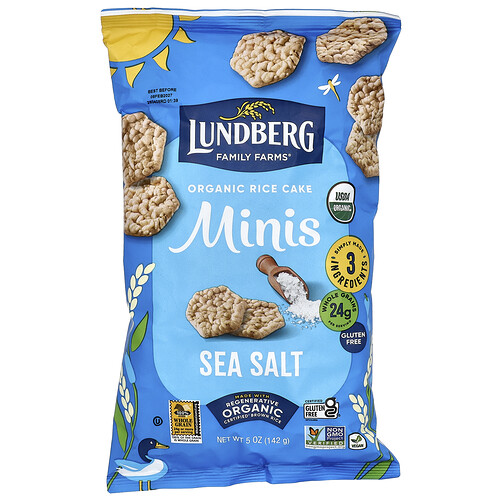 Lundberg Organic Rice Cake Minis, Sea Salt, 5 oz (142 g)