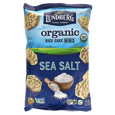 Купить Lundberg Органический рисовый торт Minis, морская соль, 142 г (5 унций)