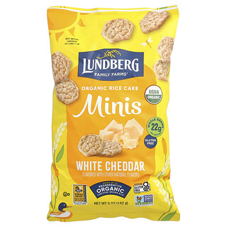 Lundberg, Minis de pastel de arroz orgánico, Cheddar blanco, 142 g (5 oz)