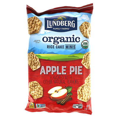 Lundberg Органический рисовый торт Minis, Яблочный пирог, 5 унций (142 г)