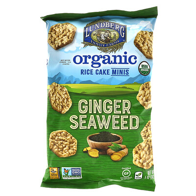 Lundberg Organic Rice Cake Minis, Ginger Seaweed, 5 oz (142 g)