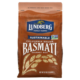 Lundberg, الأرز البسمتي البني من كاليفورنيا، 32 أونصة (907 جم)