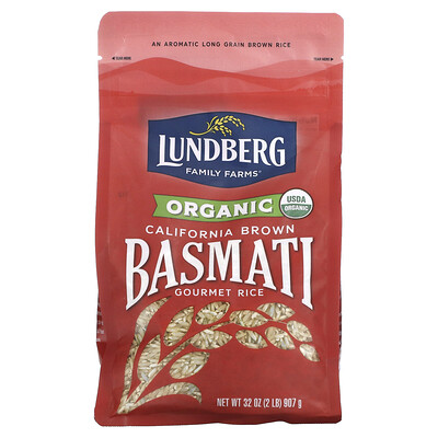 Lundberg Органический калифорнийский коричневый рис басмати, 907 г (2 фунта)