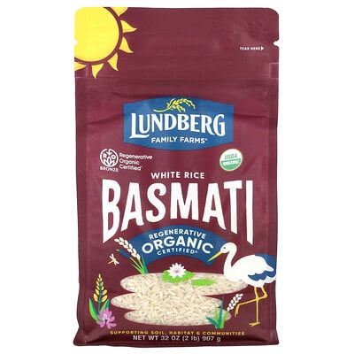Product Image for Lundberg, Organic White Rice, Basmati, 32 oz (907 g)