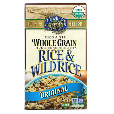 Lundberg Organic Whole Grain Rice & Seasoning Mix, Rice & Wild Rice, Original, 6 oz (170 g)