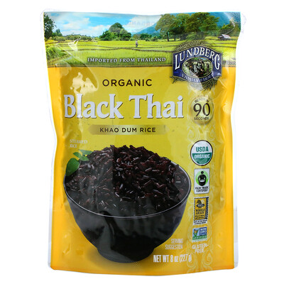 Lundberg Organic Black Thai, Khao Dum Rice, 8 oz (227 g)