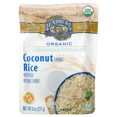 Lundberg Organic Fully Cooked & Ready to Heat, Coconut Rice, 8 oz (227 g)