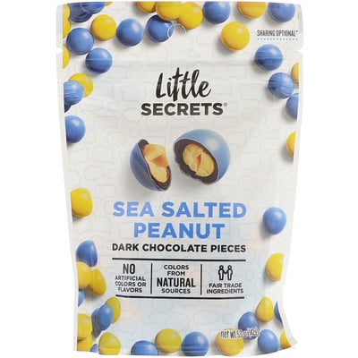 Little Secrets Кусочки темного шоколада, с арахисом и морской солью, 142 г