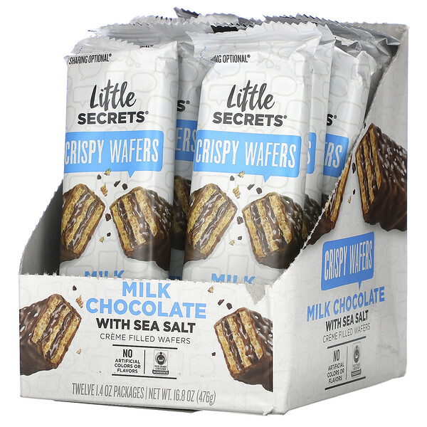 Milk Chocolate Wafer, Sea Salt, 12 Pack, 1.4 oz (40 g) Each