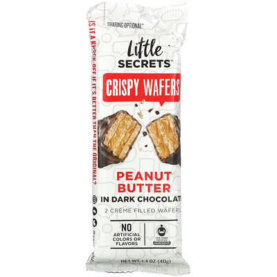 Little Secrets Crispy Wafers из темного шоколада, арахисовая паста, 40 г (1,4 унции)