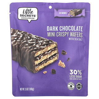 Little Secrets, Miniobleas crujientes, Chocolate negro con sal marina, 100 g (3,5 oz)