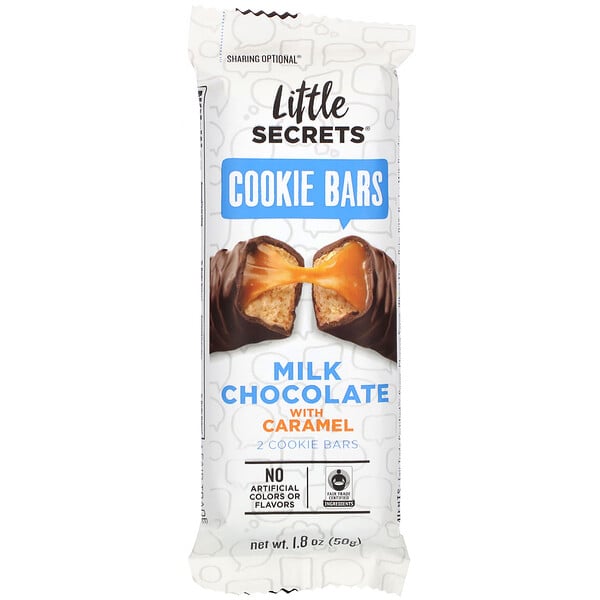 Little Secrets, ミルクチョコレートクッキーバー、キャラメル、50g（1.8オンス）