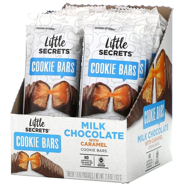 Cookie Bars, Milk Chocolate with Caramel, 12 Pack, 1.8 oz (50 g) Each