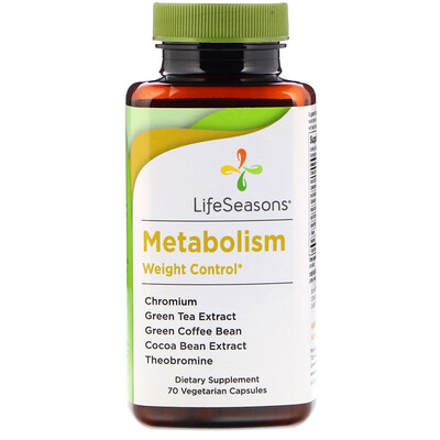 LifeSeasons Метаболизм, контроль веса, 70 вегетарианских капсул