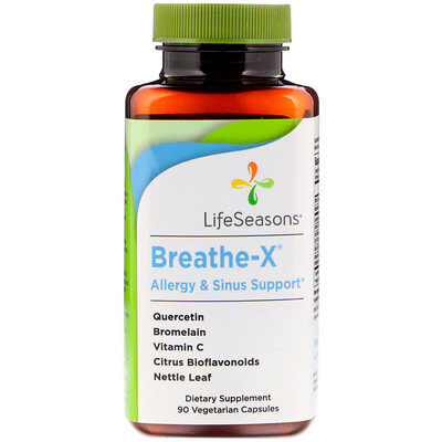 LifeSeasons Breathe-X, Allergy & Sinus Support, 90 Vegetarian Capsules