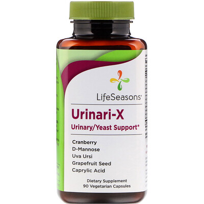 LifeSeasons Urinari-X, дрожжевая поддержка мочевыводящих путей, 90 вегетарианских капсул