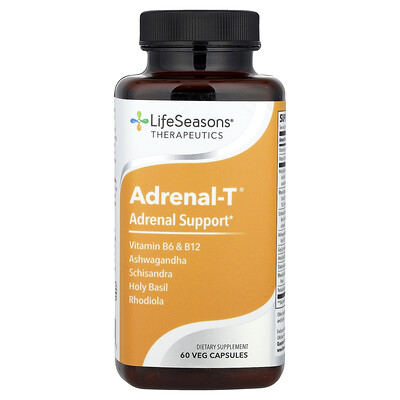 LifeSeasons, Adrenal-T, Apoyo adrenal, 60 cápsulas vegetarianas