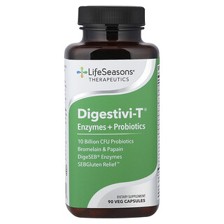 LifeSeasons, Digestivi-T®, ферменти й пробіотики, 90 вегетаріанських капсул