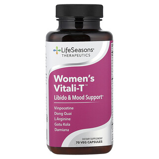 LifeSeasons, Vitali-T pour femmes, Soutien de la libido et de l'humeur, 70 capsules végétariennes