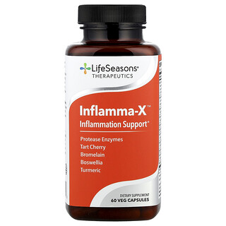 LifeSeasons, Inflamma-X™, поддержка при воспалении, 60 растительных капсул