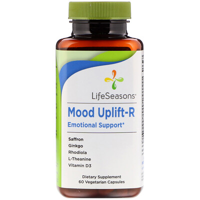 LifeSeasons Mood Uplift-R, эмоциональная поддержка, 60 вегетарианских капсул