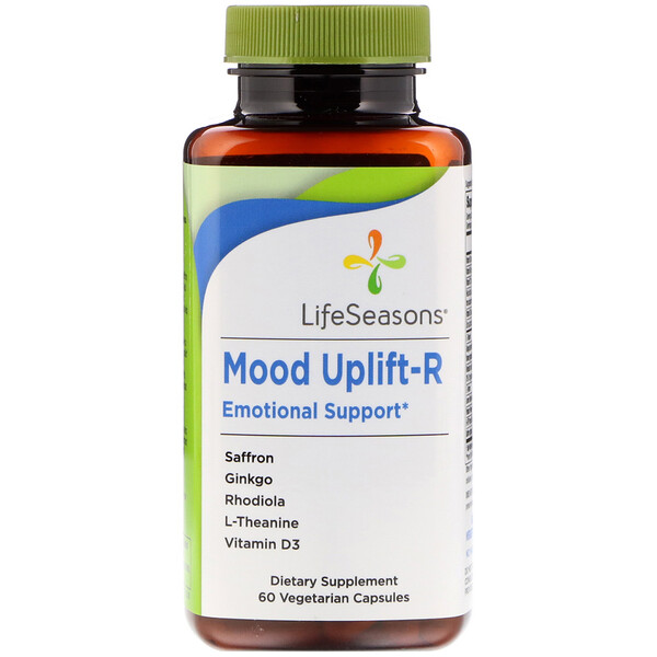 LifeSeasons, Mood Uplift-R, эмоциональная поддержка, 60 вегетарианских капсул